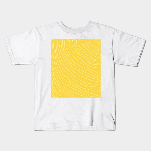 White Lines Yellow Kids T-Shirt by annaprendergast